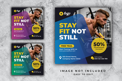 Shape your body social media post template banner body business card design design fitness graphic design gym banner make your body vector