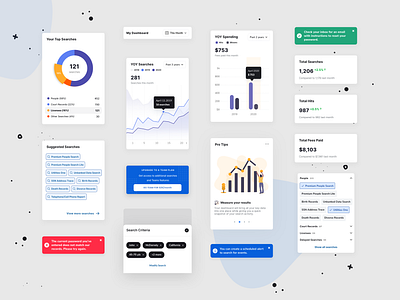Cards and UI Components — Light Theme card ui cards charts components dashboard data visualization design exploration insights metrics mobile app pills product design responsive design ui ui components ux visual exploration