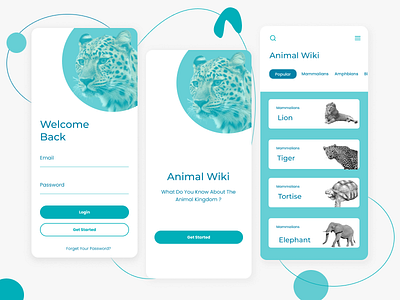 animal app app design ui ux web website