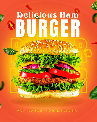 delicious hamburger creativity design flyers graphic design small businesses