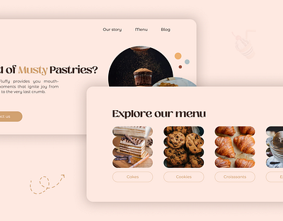 Crusty n Fluffy: Bakery landing page bakery design figma interaction design motion design ui web design