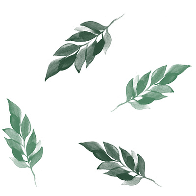 Rosie - Leaves green illustration leafy pattern