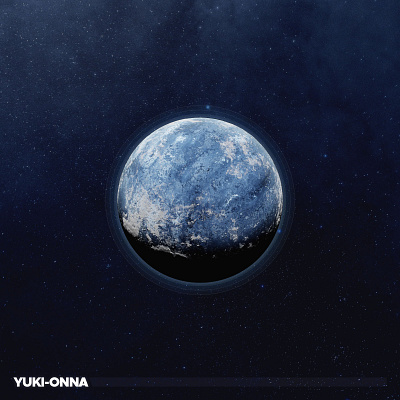 Yuki-Onna, the frozen planet blender illustration photoshop planet scifi
