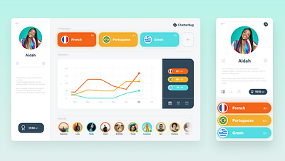 Chatterbug Language App UI app design dailyui design language app ui