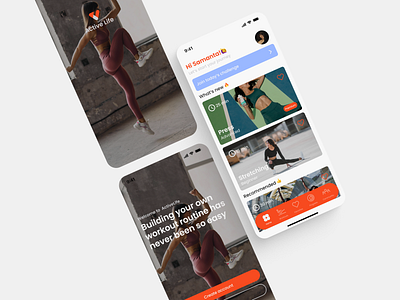 Onboarding and Home screens. Fitness app app appdesign design designapp fitnessapp home screen launch mobile app signup sportapp ui ux