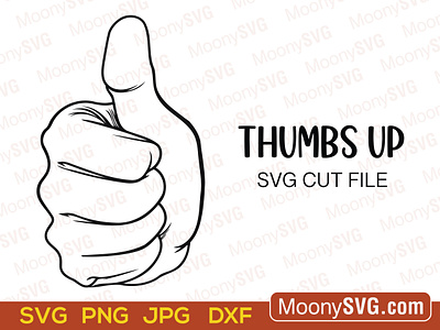 Thumbs Up SVG Cut File - Trendy Hand Gestures png file