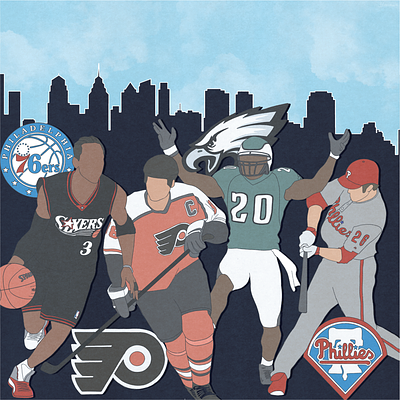 Philadelphia Sports Legends Illustration art design drawing graphic design illustration philadelphia sports