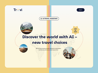 Trevi - AI travel assistant ai aiassistedjourneys aiwanderer design explorewithai journey smarttravelcompanion trave ui travel travel app travel ux travel web app ui ux web design