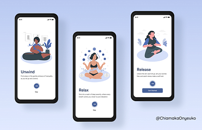 Daily UI. Day 6. Onboarding screen of a meditation app. design meditation meditation app mindfulness onboarding screen product design