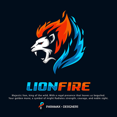 Lionfire Logo branding esport fire gaming graphic design king lion logo mascot