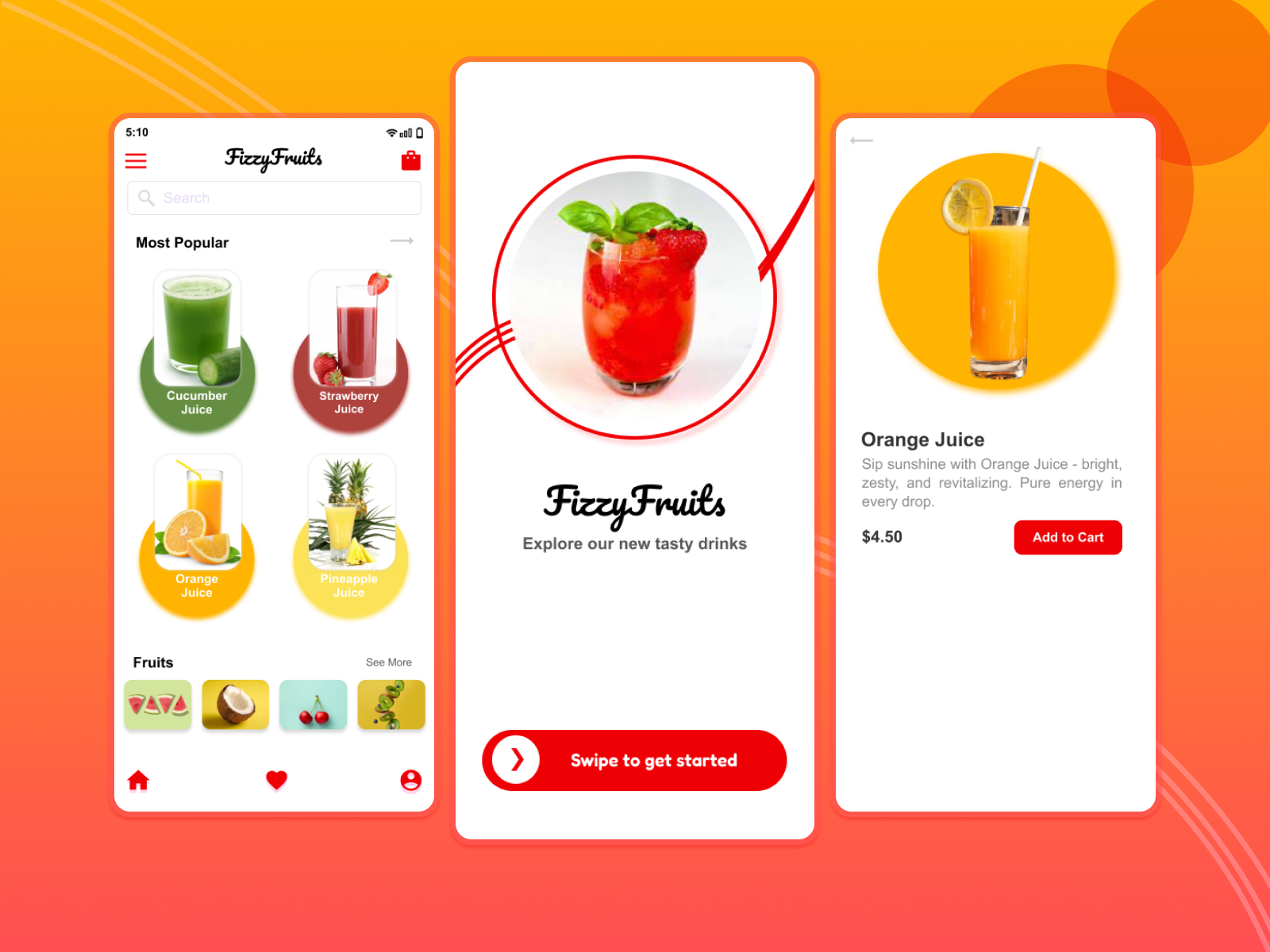 Fruit Juice App UI by Javeria Khan on Dribbble