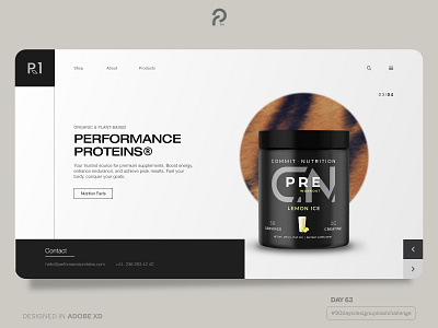 Performance Proteins 3d adobe xd creative process. creativeprocess design figma graphic design motion graphics proteins supplements ui userexperience