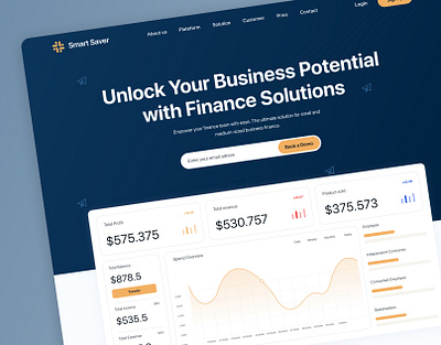 Finance Management Landing Page UI financemanagement landing page product design ui ux