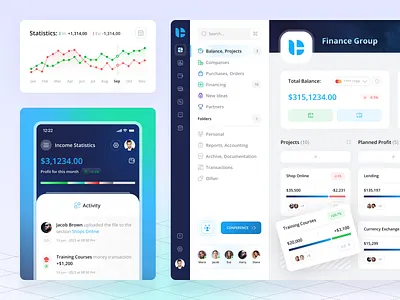 Finance Group - Management System bank banking branding chart dashboard design document file file manager finance interface platform product statistics ui ui ux ux web web app web design