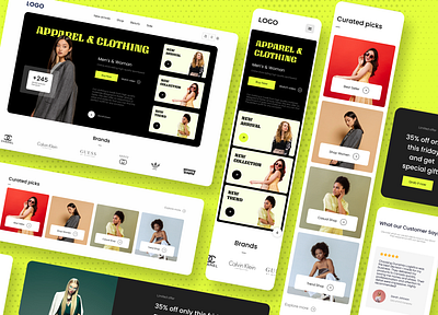 Apparel & Clothing Website - Landing page branding design graphic design typography ui ux