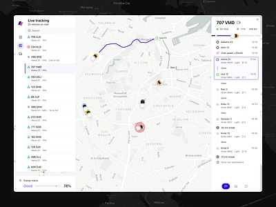 Fleeet.so - Fleet management for autonomous vehicles ai auto autonomous cars complex crm dashboard delivery fleet fleet management fms gps location management orders product design robotic self driving shipping transport