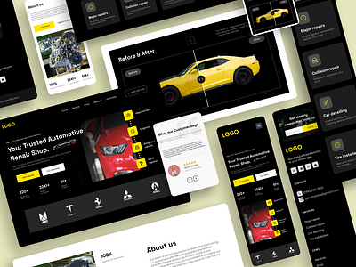 Automotive Repair Shop Website - Landing Page branding design graphic design typography ui ux