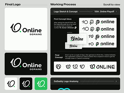 Logo Design - 10 Years of .Online - Playoff 10 animation branding domains figma godaddy graphic design icon logo motion online playoffs showcase sketch symbol