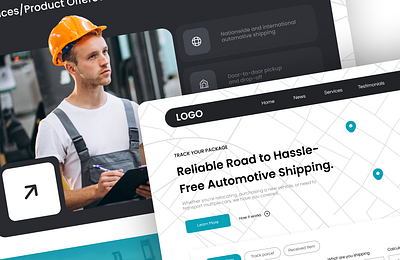 Automotive Shipping Services Website - Landing Page branding design graphic design typography ui ux