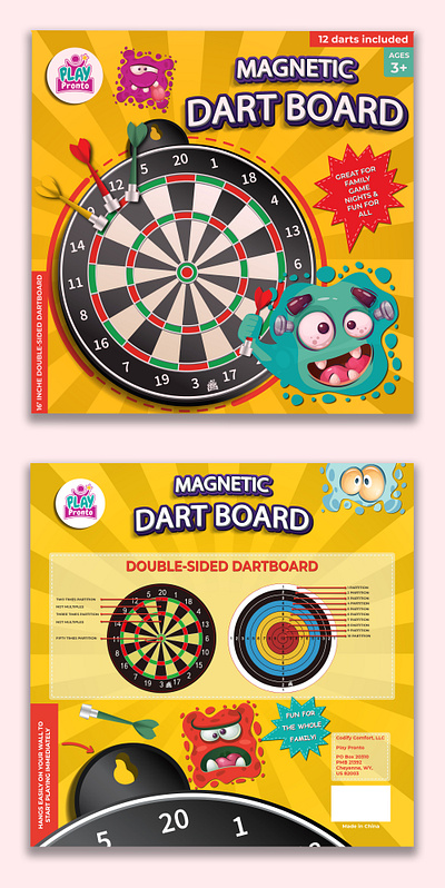 Packaging Design for a Children's Dart Game branding design graphic design illustration packaging design product vector