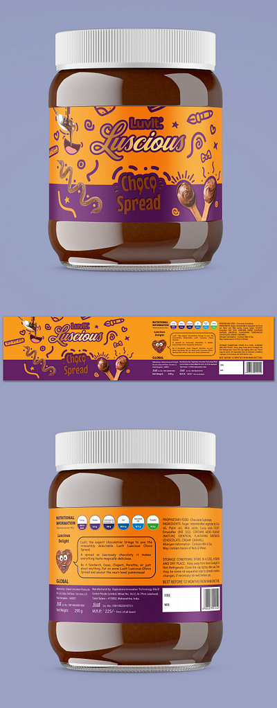 Packaging Design for a Chocolate Spread Jar branding chocolate chocolate spread design graphic design illustration packaging design product vector