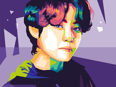 Taehyung BTS wpap popart army art avatar bts btsfanart caricature cartoon design illustration taehyung vector