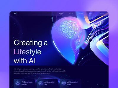 AI system generated website app design icon illustration ui ux