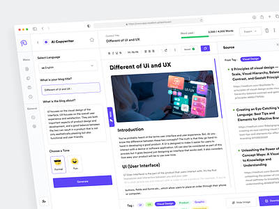 Creatibot - AI Copywriter Dashboard (Content Page) ai ai tools artificial intelligence blog writer chatgpt component content content generator copy ai copywriter copywriting dashboard generate text gpt 3 marketing open ai product saas spelling check template