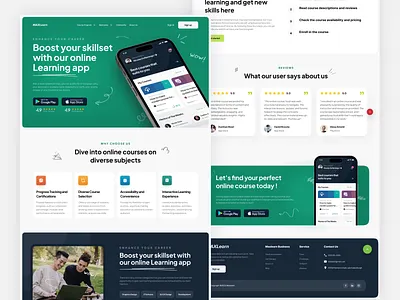 Maxlearn - Online Course Landing Page animation branding cleand coursea design eduction graphic design home page landing page learning app minimalist modern motion graphics online coursea prototype saas saas website ui ux website