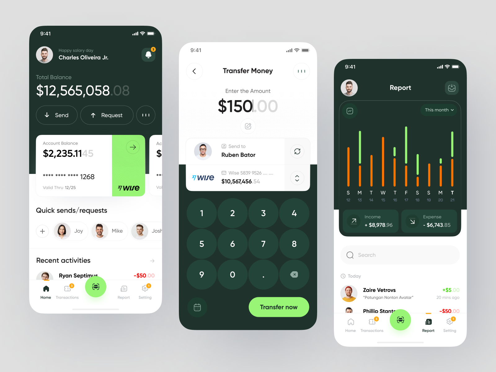 Financial Management Mobile App app app design balance bank capital card design finance finance manager financial friend history management mobile mobile app design money report transaction ui ux