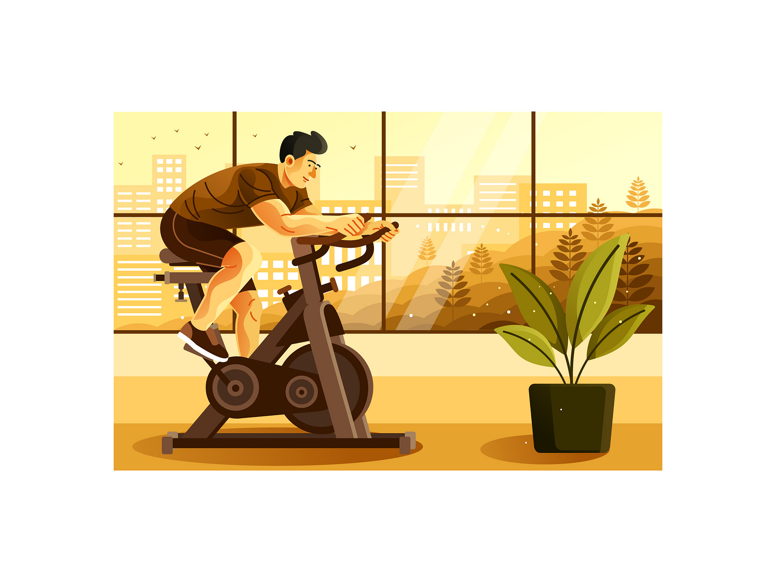 man-exercising-on-stationary-bike-illustration-by-ianmikraz-on-dribbble