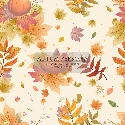 Seamless Autum Persona autum background design fabric graphic design illustration leafs maple leaf nature pattern repeat seamless wallpaper