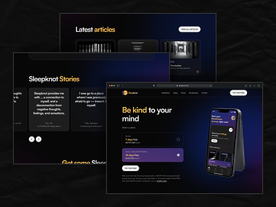 Sleepknot - Meditation Website app branding design landingpage meditate meditation product relax sleep therapist ui ui ux uidesign web page website