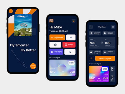 Miber - Booking Flight App booking booking app booking ticket dark dark mode design flight flight app home homepage ticket ticket app ui ux vacation