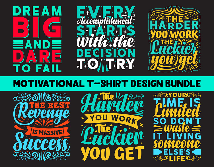 MOTIVATIONAL T-SHIRT DESIGN BUNDLE by MD Sadik on Dribbble