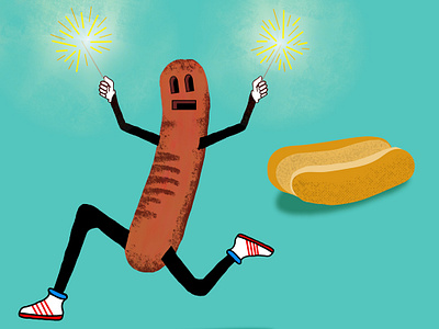 Streaking 4th 4th of july america android art fireworks hot dog ill illustration independence day infinite painter samsung galaxy tab sparklers streaking usa