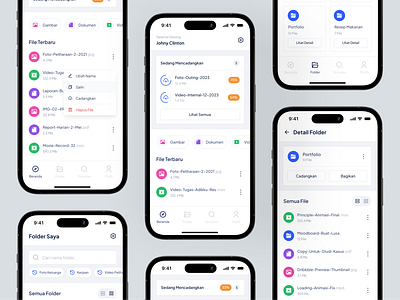 Storage Manager App (More Screens!) app backup clean design download file folder foldering format icon interface ios manager minimal organization organize sharing simple storage ui