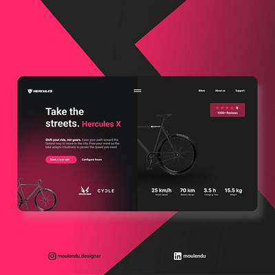 Bike Website Design branding design graphic design illustration typography ui ux webdesign website