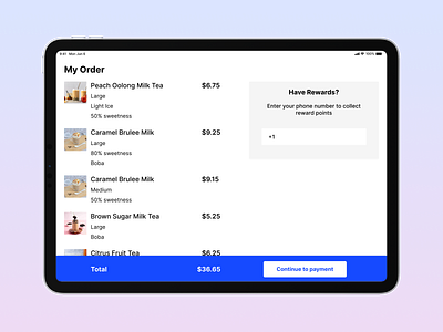 Ordering Kiosk design figma ipad kiosk ordering ui ux