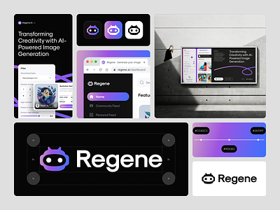 Regene.AI - Brand Identity ai brand brand identity branding dashboard design graphic design illustration landing page logo ui ux visual identity web app web design