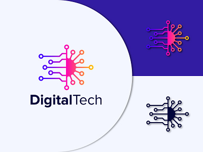 Digital Tech Logo, Technology, IT Company Branding Design branding branding design colorful logo corporate company d letter d technology design icon it company logo logo design logotype minimalist software company software logo startup logo tech technology typography visual identity