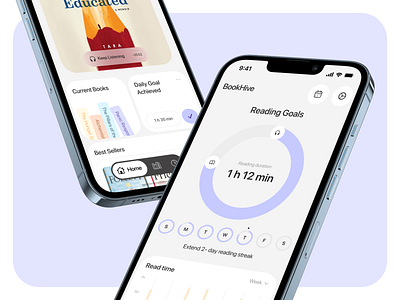 BookHive app design concept app book branding design ui ux