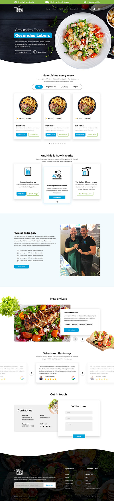 David's Fitness Food website design landing page design ui uiux web web design website design