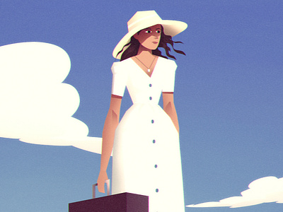 "Women Embracing Nature's Beauty with Style" - Character Design 2d 2d art art character character design girl girl character design girl with hat graphic design hat illustration illustrator landscape mountain top nature style women