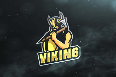 Viking Sport and Esports Logos design esport game gaming graphic logo design logos sport template viking