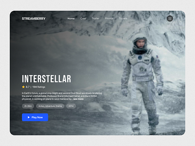 Interstellar - Landing Page Motion Design design typography ui ux