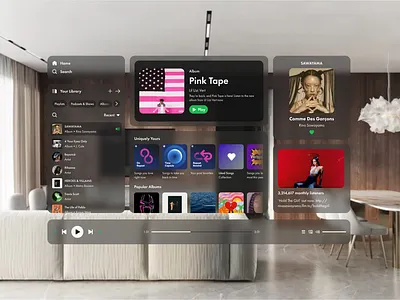 Apple Vision Pro - Spotify UI app apple apple vision pro ar music spatial ui spotify ui vision pro vr