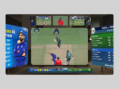 Vision Pro - Cricket Highlights Concept 3d design spatial typography ux vision pro xr vr