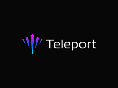 Teleport Logo ai artificial intelligence creative eye catching geometric letter t lettermark logo designer logomark luxury modern nft technology teleport unique
