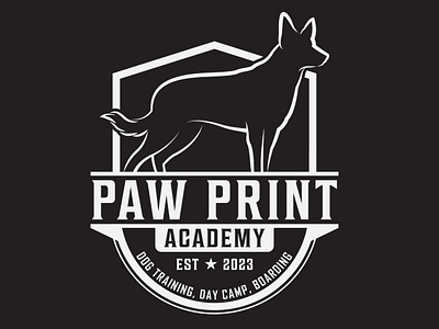 PawPrint Academy Logo animal care logo dog boarding logo dog daycare logo dog training logo logo logo design pawprint academy pawprint academy logo pet care facility pet education logo pet training center